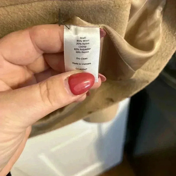 Talbots Women's Wool Blend Pea Coat Jacket Petites Size 10P Cream Winter Lined - Picture 2 of 7